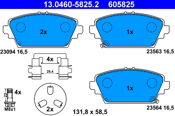 Brake Pad Set, disc brake 13.0460-5825.2