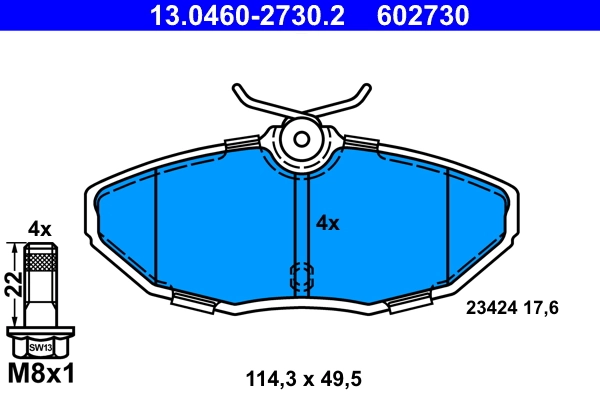 Brake Pad Set, disc brake 13.0460-2730.2