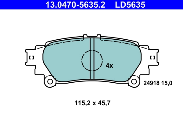 Brake Pad Set, disc brake ATE Ceramic 13.0470-5635.2