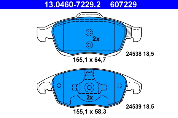 Brake Pad Set, disc brake 13.0460-7229.2