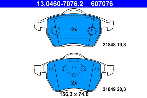 Brake Pad Set, disc brake 13.0460-7076.2
