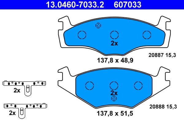 Brake Pad Set, disc brake 13.0460-7033.2