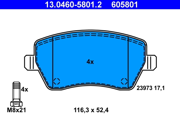 Brake Pad Set, disc brake 13.0460-5801.2
