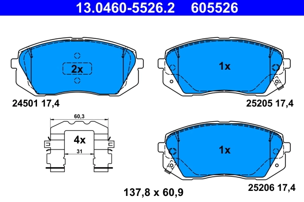 Brake Pad Set, disc brake 13.0460-5526.2