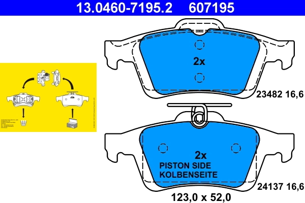 Brake Pad Set, disc brake 13.0460-7195.2