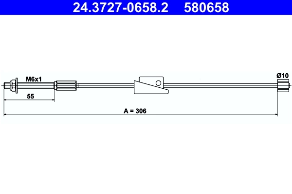 Cable Pull, parking brake 24.3727-0658.2