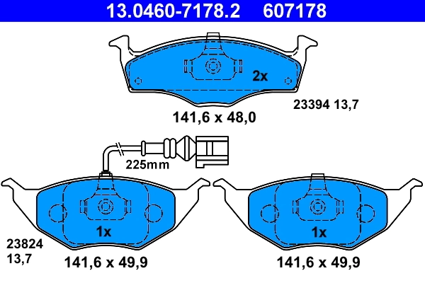 Brake Pad Set, disc brake 13.0460-7178.2