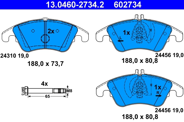 Brake Pad Set, disc brake 13.0460-2734.2