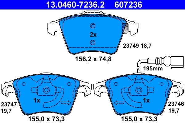 Brake Pad Set, disc brake 13.0460-7236.2