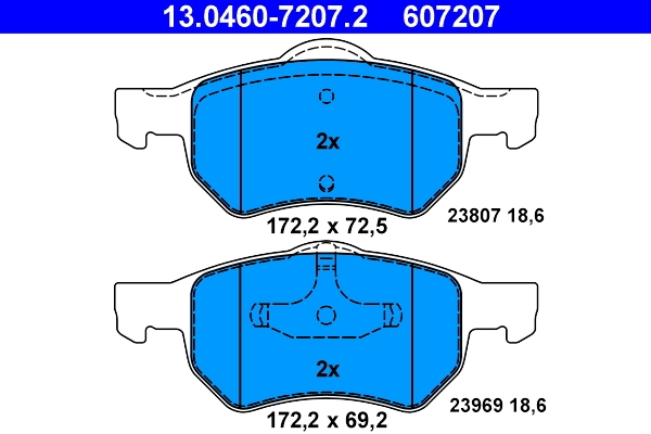 Brake Pad Set, disc brake 13.0460-7207.2