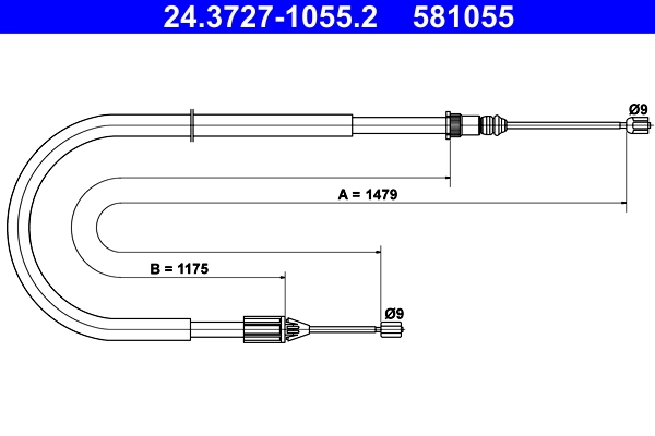 Cable Pull, parking brake 24.3727-1055.2