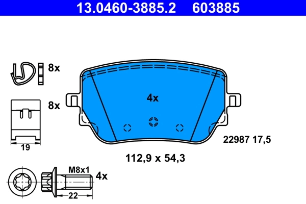Brake Pad Set, disc brake 13.0460-3885.2