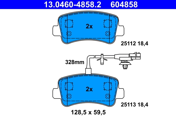 Brake Pad Set, disc brake 13.0460-4858.2