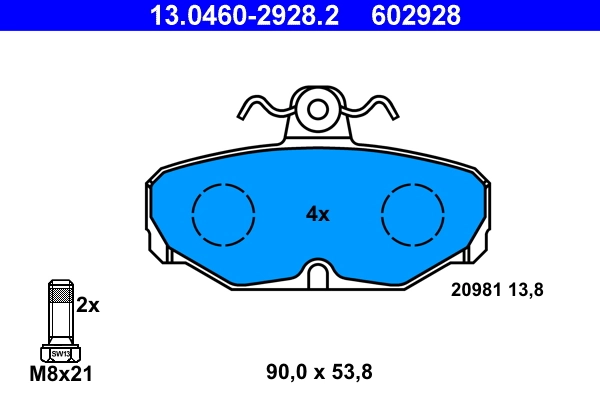Brake Pad Set, disc brake 13.0460-2928.2