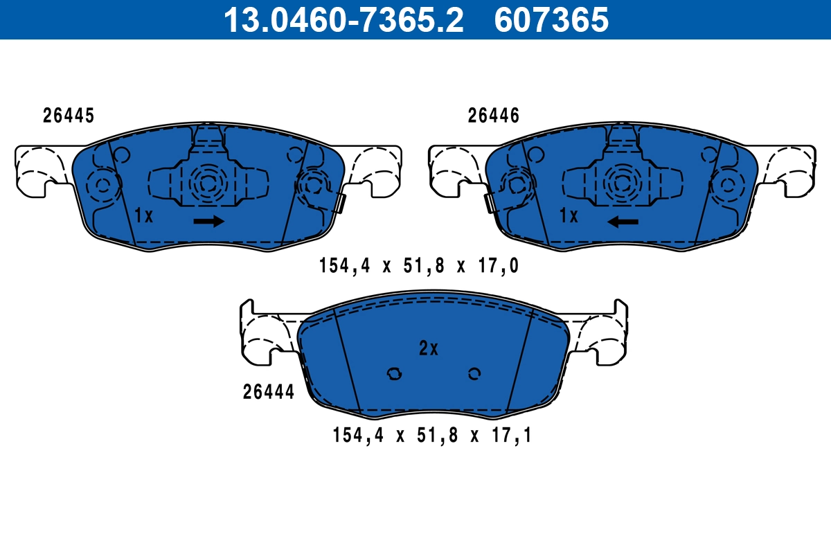 Brake Pad Set, disc brake 13.0460-7365.2