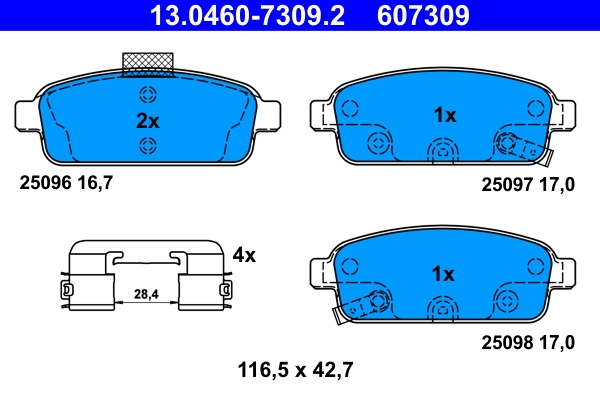 Brake Pad Set, disc brake 13.0460-7309.2