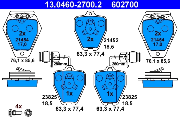 Brake Pad Set, disc brake 13.0460-2700.2