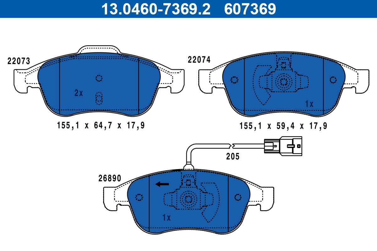 Brake Pad Set, disc brake 13.0460-7369.2