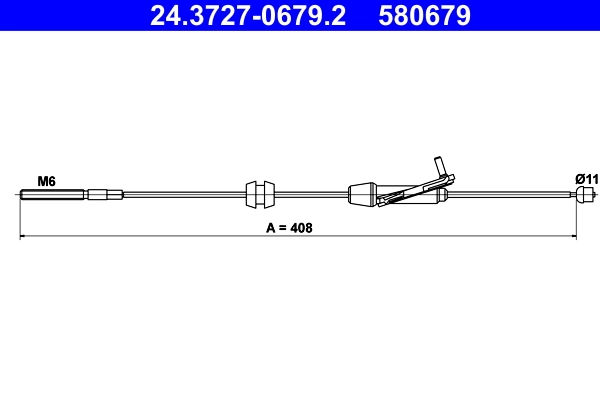 Cable Pull, parking brake 24.3727-0679.2