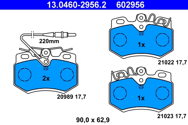 Brake Pad Set, disc brake 13.0460-2956.2