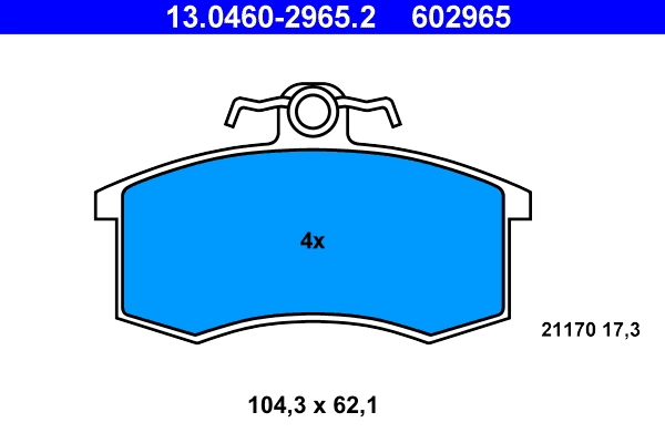 Brake Pad Set, disc brake 13.0460-2965.2