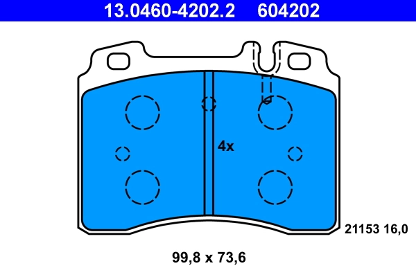 Brake Pad Set, disc brake 13.0460-4202.2