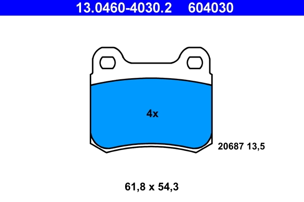Brake Pad Set, disc brake 13.0460-4030.2