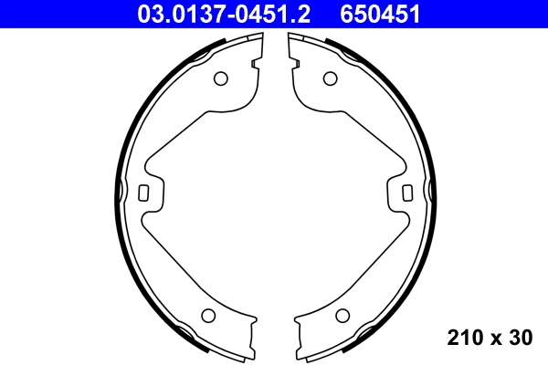 Brake Shoe Set, parking brake 03.0137-0451.2