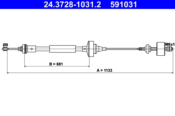 Cable Pull, clutch control 24.3728-1031.2