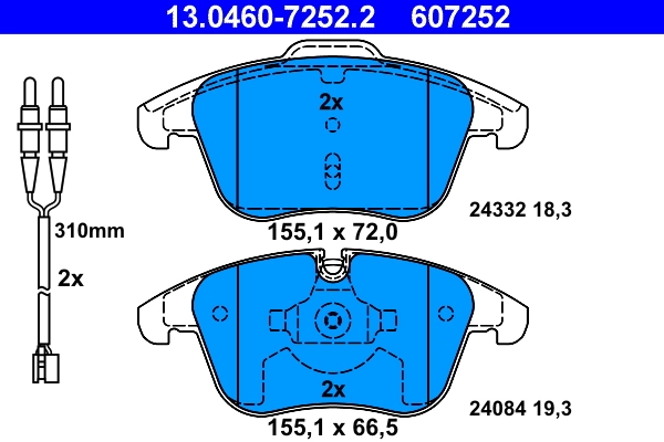 Brake Pad Set, disc brake 13.0460-7252.2