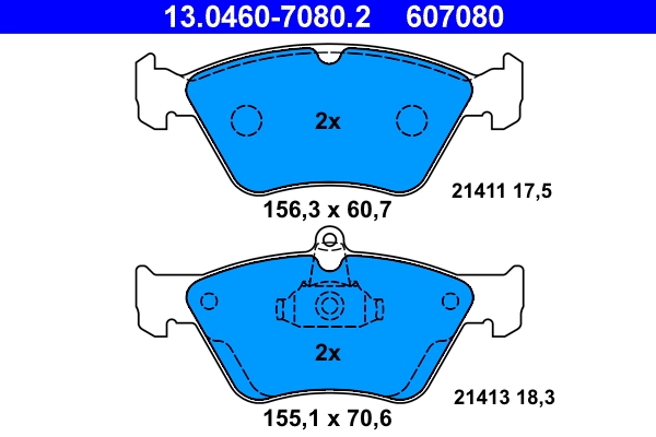 Brake Pad Set, disc brake 13.0460-7080.2
