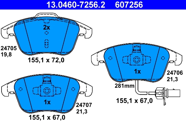 Brake Pad Set, disc brake 13.0460-7256.2