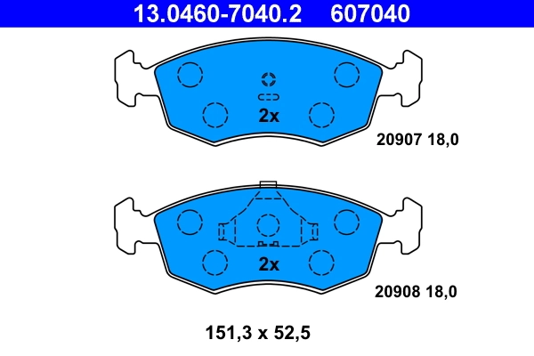 Brake Pad Set, disc brake 13.0460-7040.2