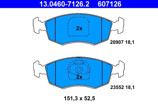 Brake Pad Set, disc brake 13.0460-7126.2