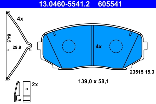 Brake Pad Set, disc brake 13.0460-5541.2