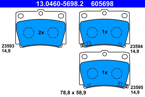 Brake Pad Set, disc brake 13.0460-5698.2