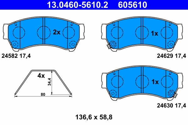 Brake Pad Set, disc brake 13.0460-5610.2