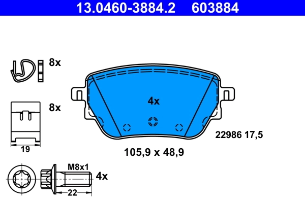 Brake Pad Set, disc brake 13.0460-3884.2