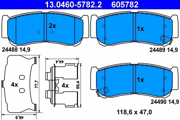 Brake Pad Set, disc brake 13.0460-5782.2