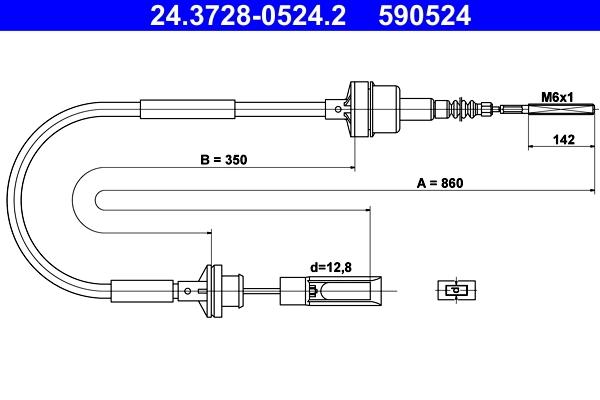 Cable Pull, clutch control 24.3728-0524.2