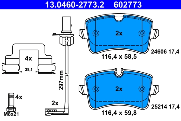 Brake Pad Set, disc brake 13.0460-2773.2