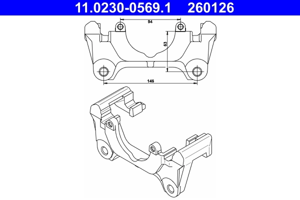 Bracket, brake caliper 11.0230-0569.1