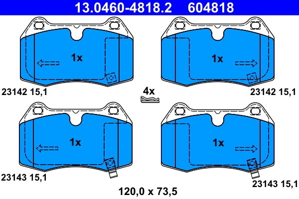 Brake Pad Set, disc brake 13.0460-4818.2