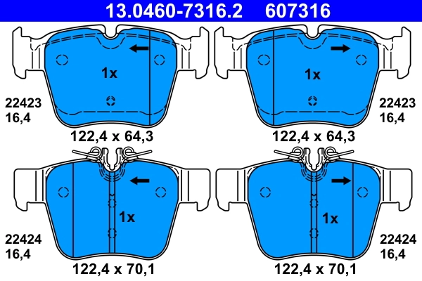 Brake Pad Set, disc brake 13.0460-7316.2