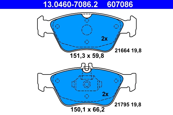 Brake Pad Set, disc brake 13.0460-7086.2