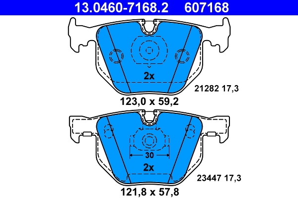 Brake Pad Set, disc brake 13.0460-7168.2