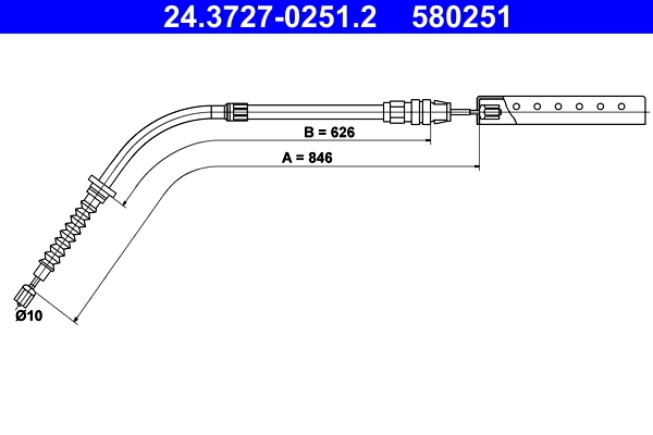 Cable Pull, parking brake 24.3727-0251.2