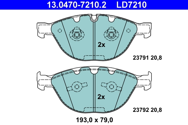 Brake Pad Set, disc brake ATE Ceramic 13.0470-7210.2