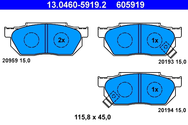 Brake Pad Set, disc brake 13.0460-5919.2