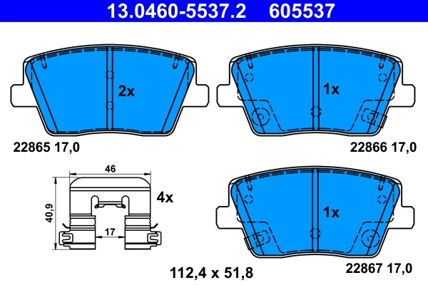 Brake Pad Set, disc brake 13.0460-5537.2